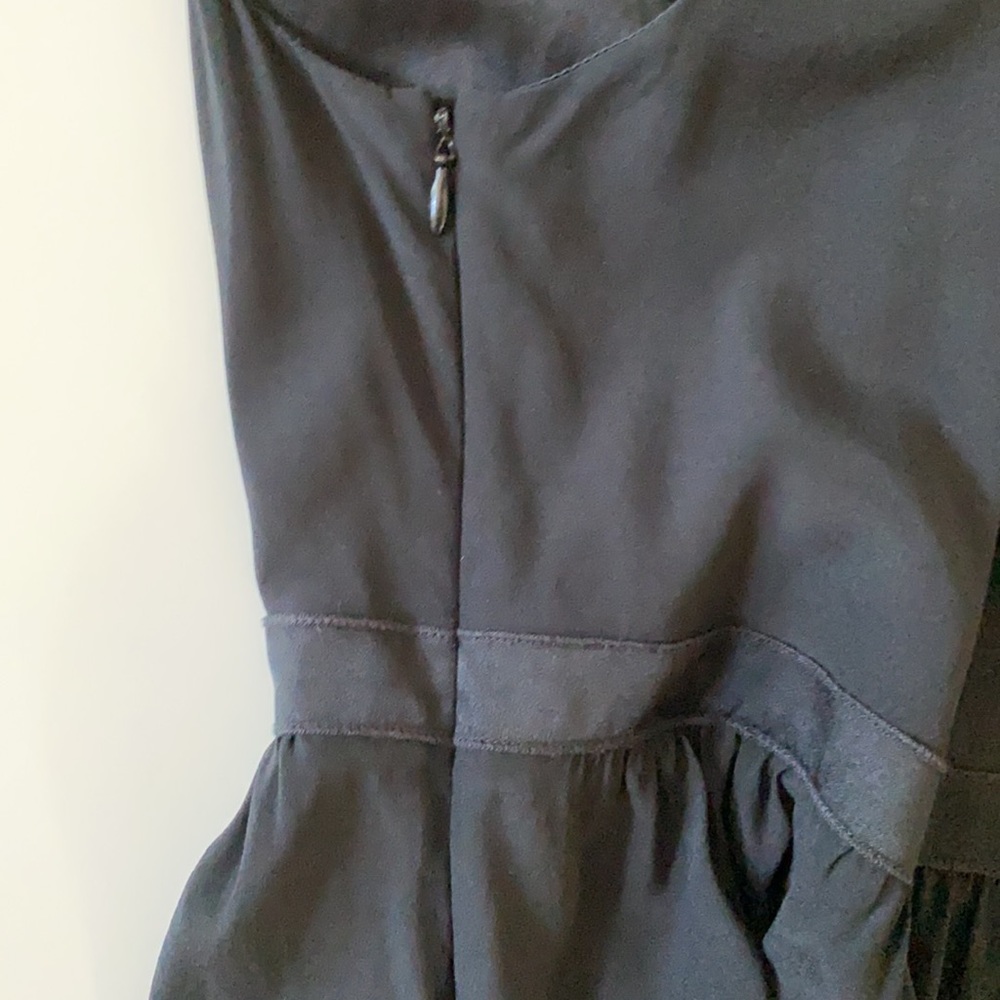 Rebecca Taylor Black Stretch Silk Ruffle Trim Sleeveless Top - Picture 9 of 10